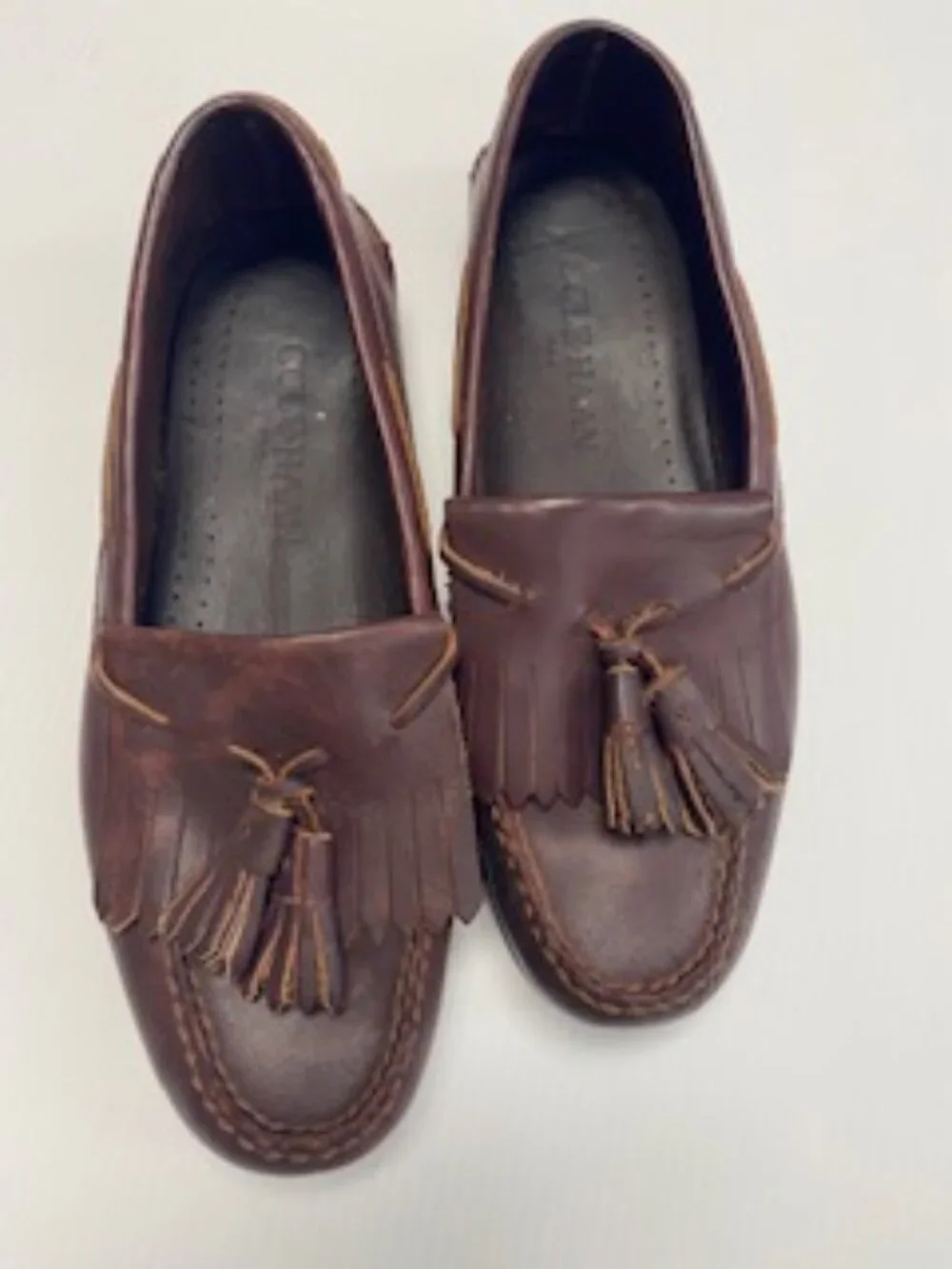 Cole Haan Kiltie Tassel Leather Loafers, Mens Size 9 M; Color: burgundy